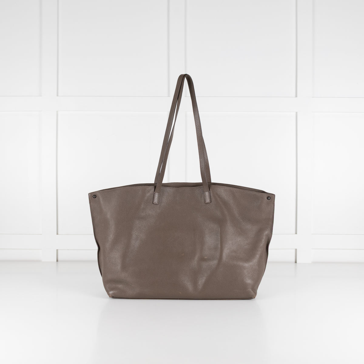 Akris Taupe Medium Shoulder Leather Tote Bag