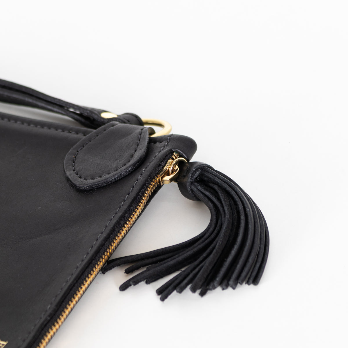 Fount Black Leather The Finley Clutch Bag