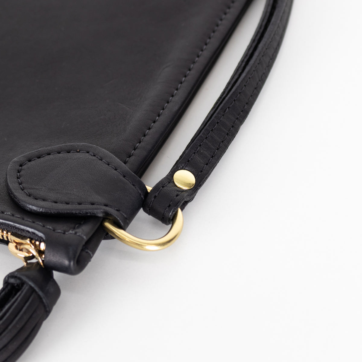 Fount Black Leather The Finley Clutch Bag