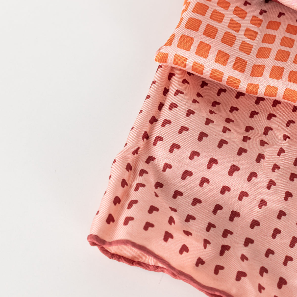 Christian Dior Rose Print Square Silk Scarf