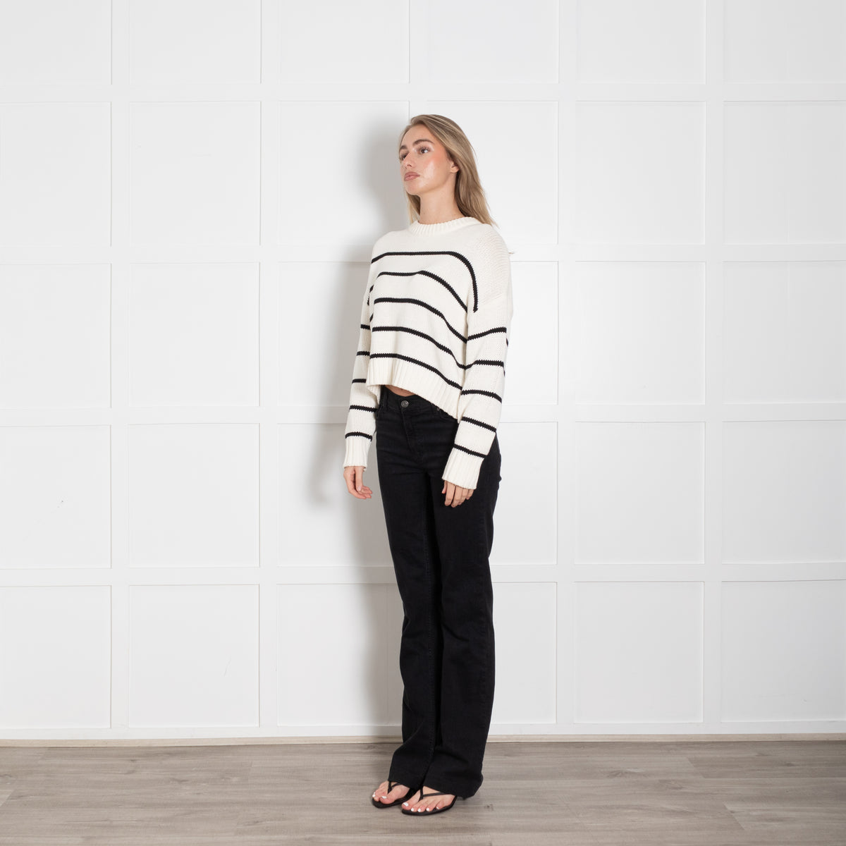 Jenni Kayne Cream & Black Stripe Cotton Jumper