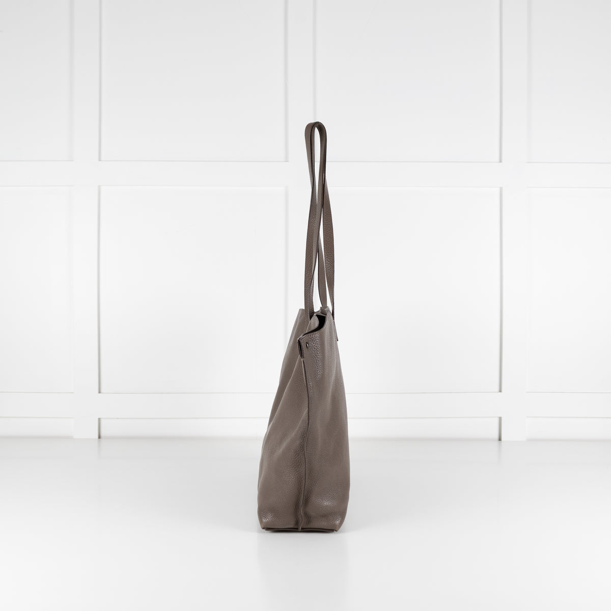 Akris Taupe Medium Shoulder Leather Tote Bag