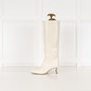 Paris Texas White Mock Snake Heeled Boots