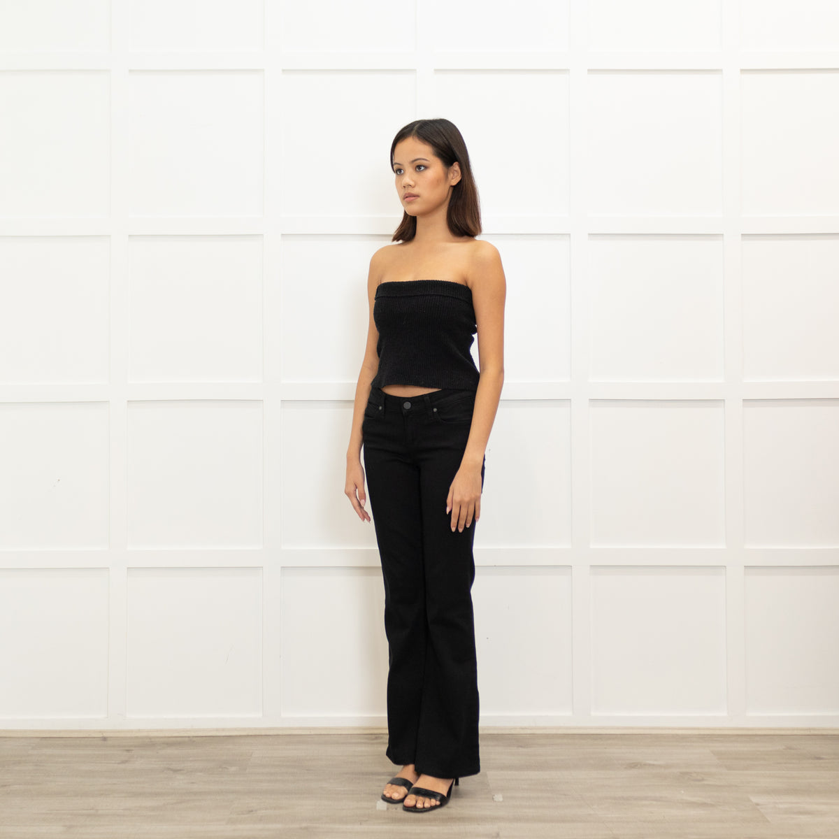 Paige Black Stretch Bootleg Jeans