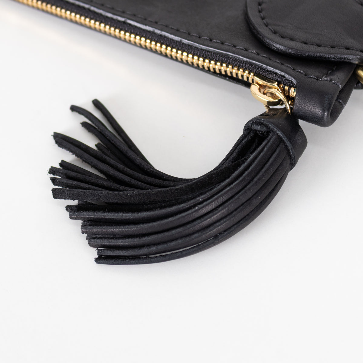 Fount Black Leather The Finley Clutch Bag