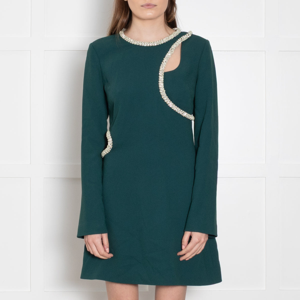 Jonathan Simkhai Green Beaded Mini Dress