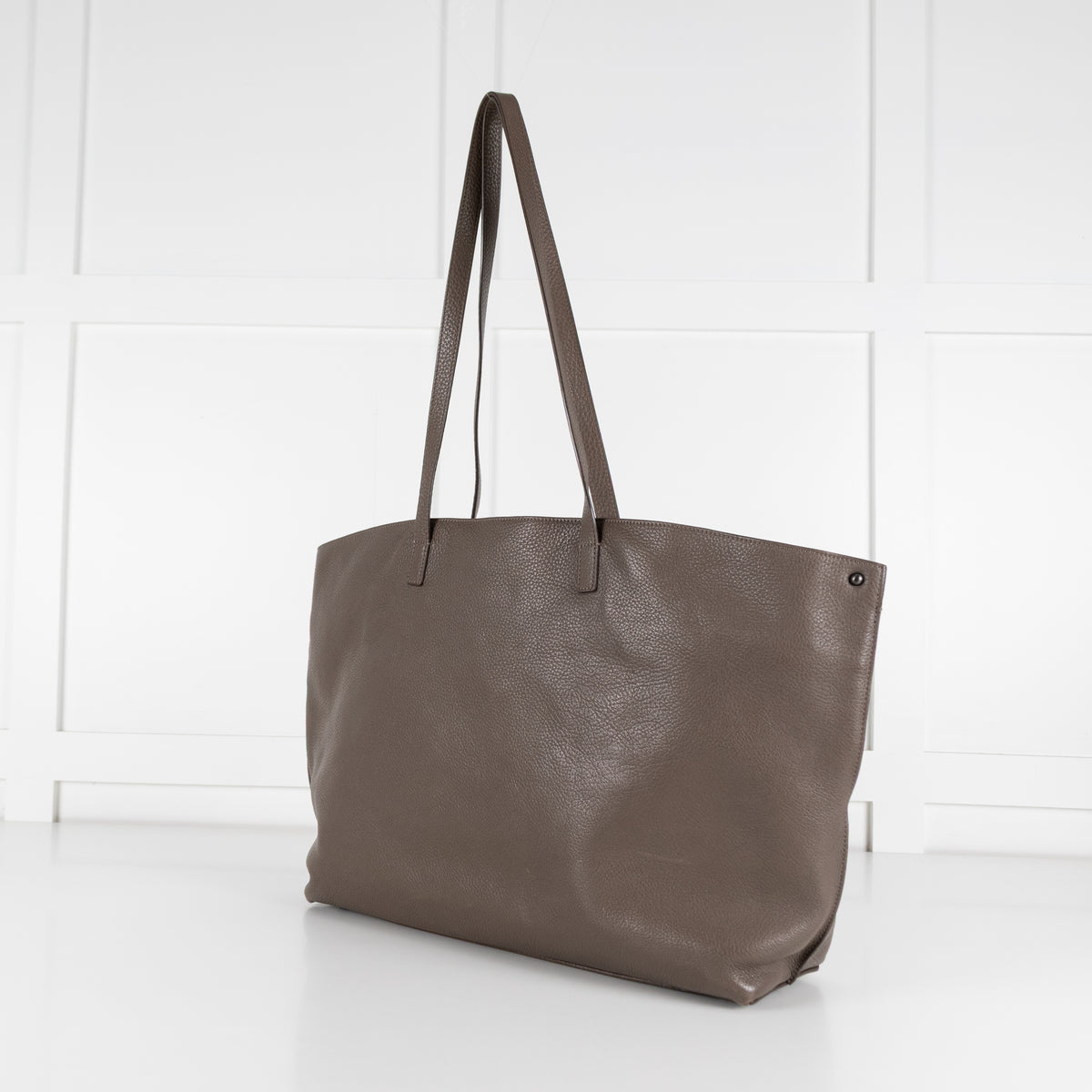 Akris Taupe Medium Shoulder Leather Tote Bag