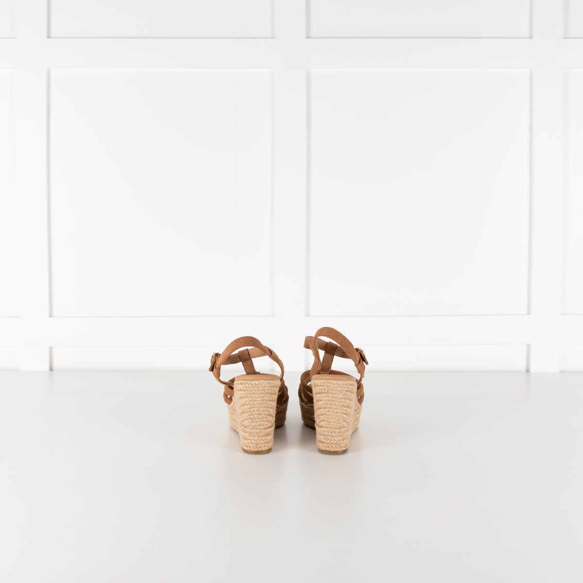 Ugg Tan Brown Suede Strappy Wedge Sandals