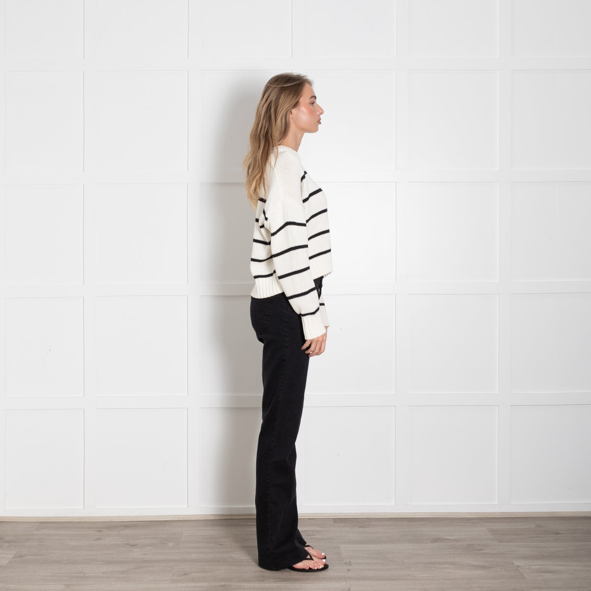 Jenni Kayne Cream & Black Stripe Cotton Jumper