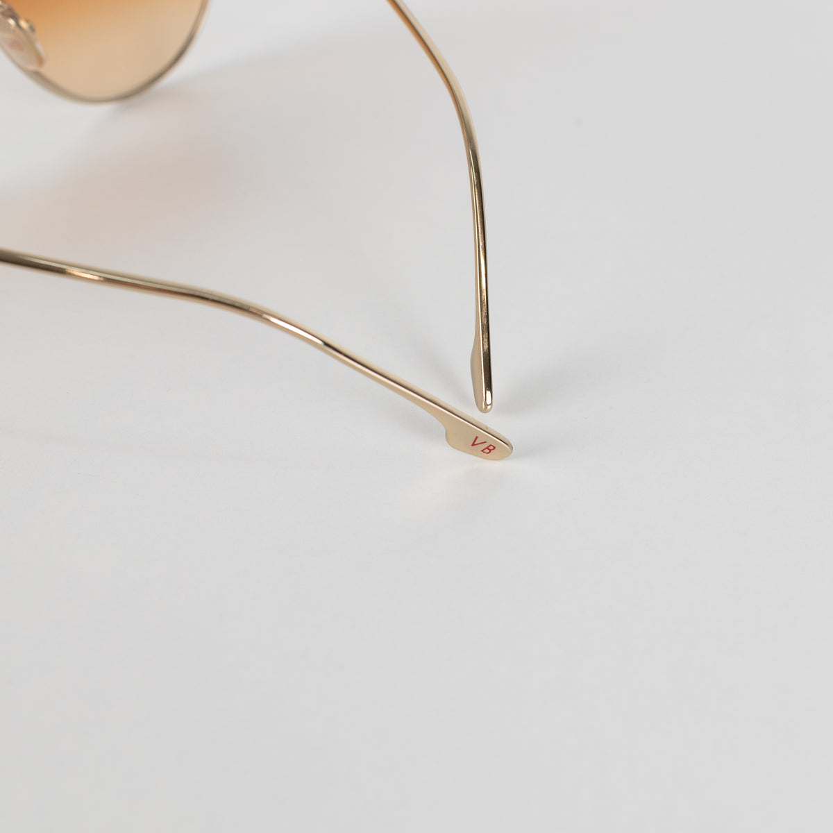 Victoria Beckham Gold Cat Eye Sunglasses With Brown Gradient Lens