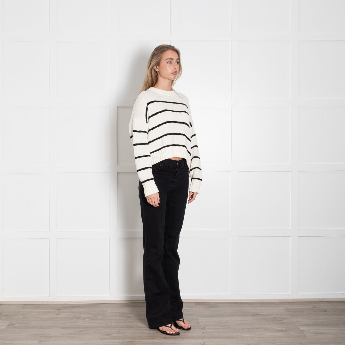 Jenni Kayne Cream & Black Stripe Cotton Jumper