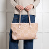 Gucci Pink Ophidia GG Medium Canvas Tote