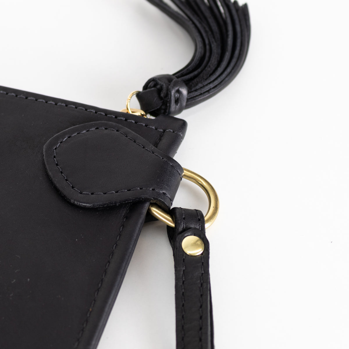 Fount Black Leather The Finley Clutch Bag
