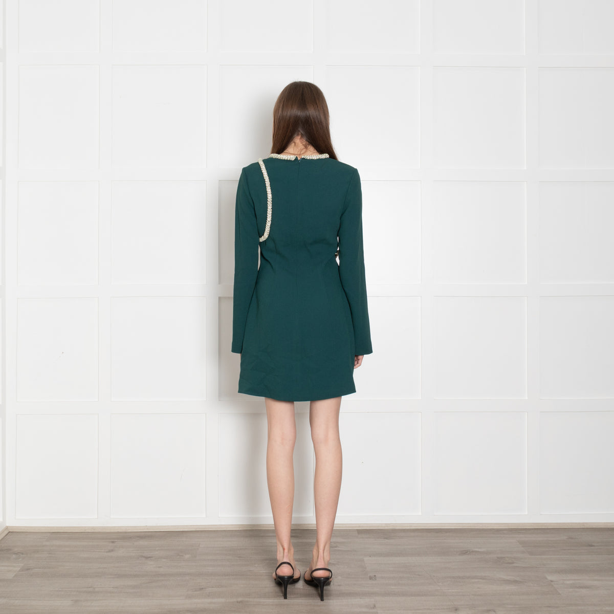 Jonathan Simkhai Green Beaded Mini Dress