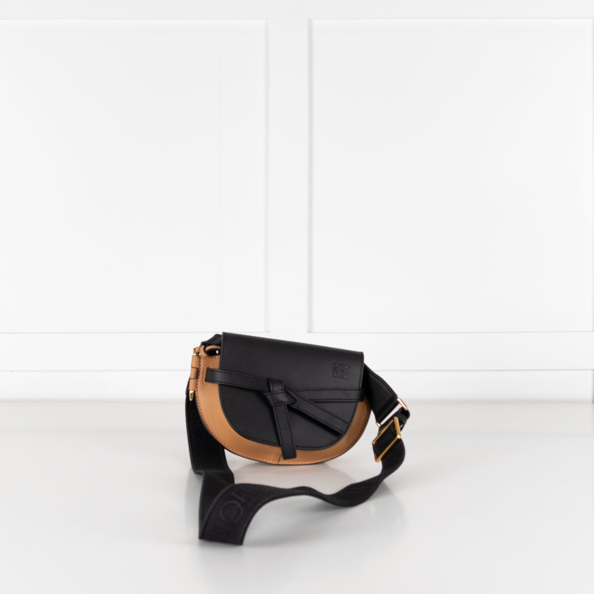 Loewe Tan Black Dual Leather Gate Mini Cross-Body Bag
