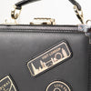 Aspinal Of London Black Leather Trunk Clutch Bag