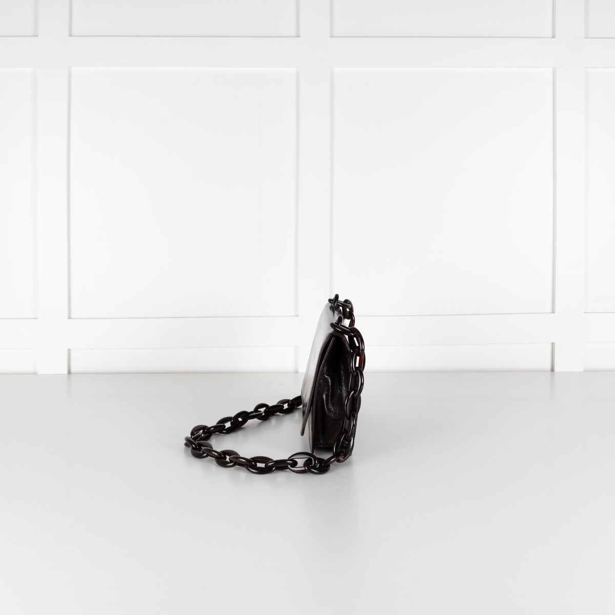 Prada Black Goatskin Leather Madras Swing Bag