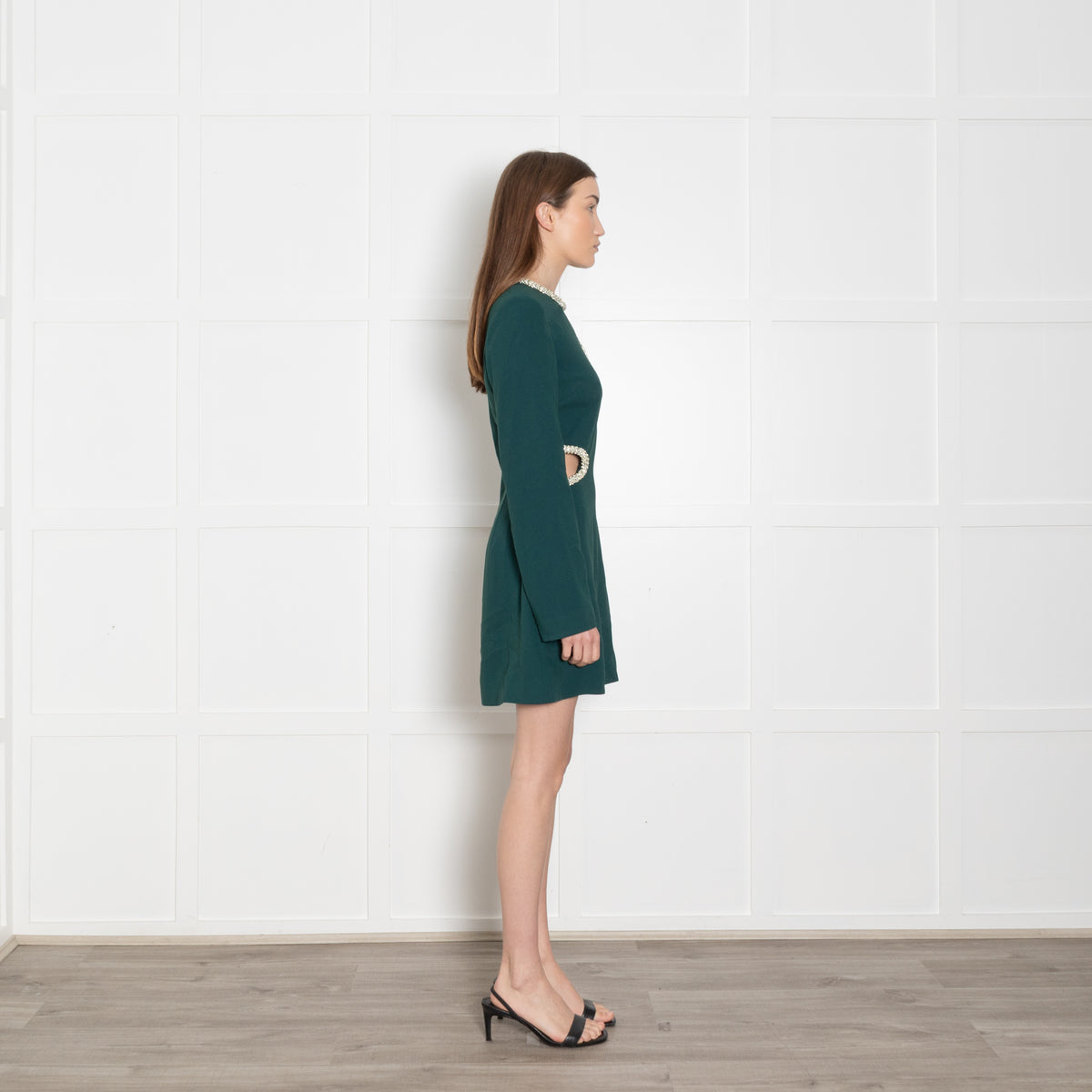 Jonathan Simkhai Green Beaded Mini Dress