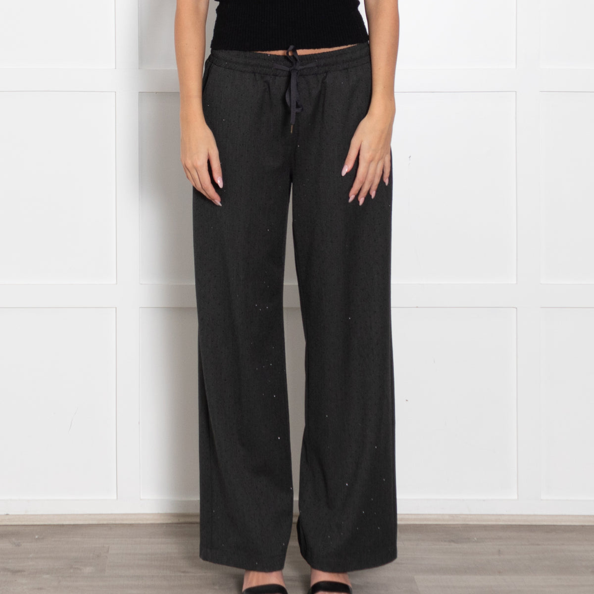 Daniel & Mayer Grey Rhinestone Embellished Trousers