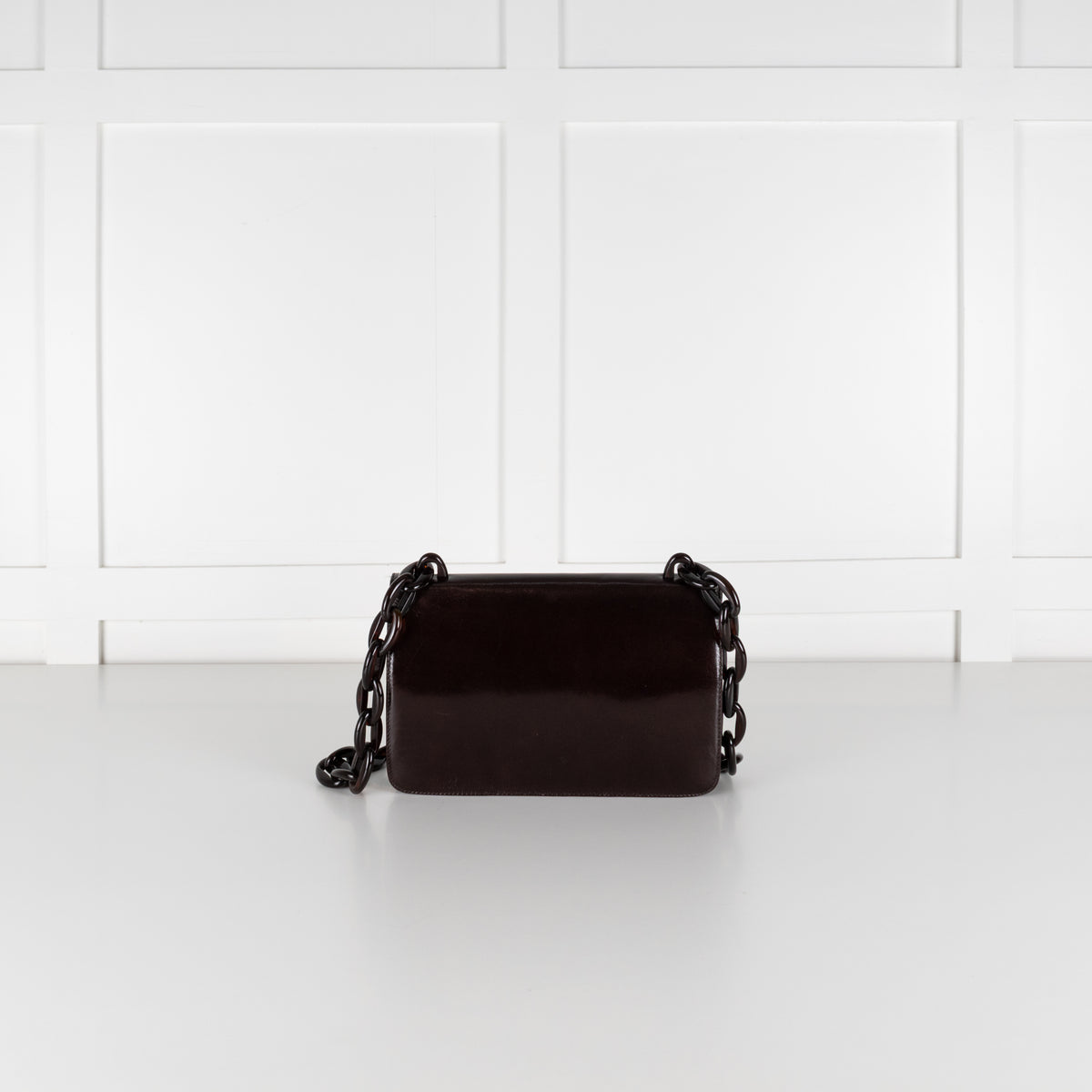 Prada Black Goatskin Leather Madras Swing Bag