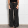 Phillip Lim Grey Pinsripe Joggers With Satin Gathered Hem