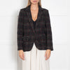 Isabel Marant Dark Grey Green Red Check Wool Blend Blazer