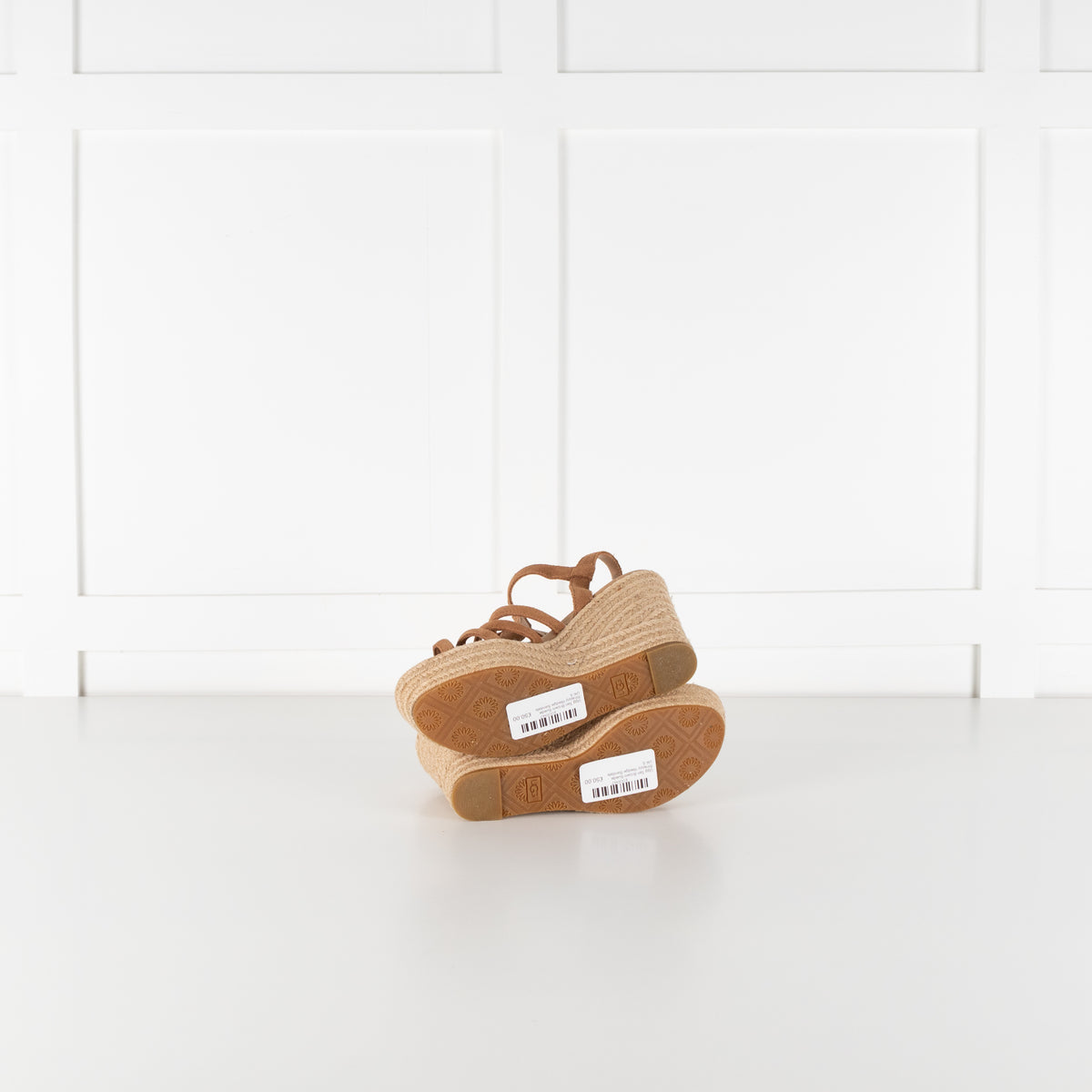 Ugg Tan Brown Suede Strappy Wedge Sandals