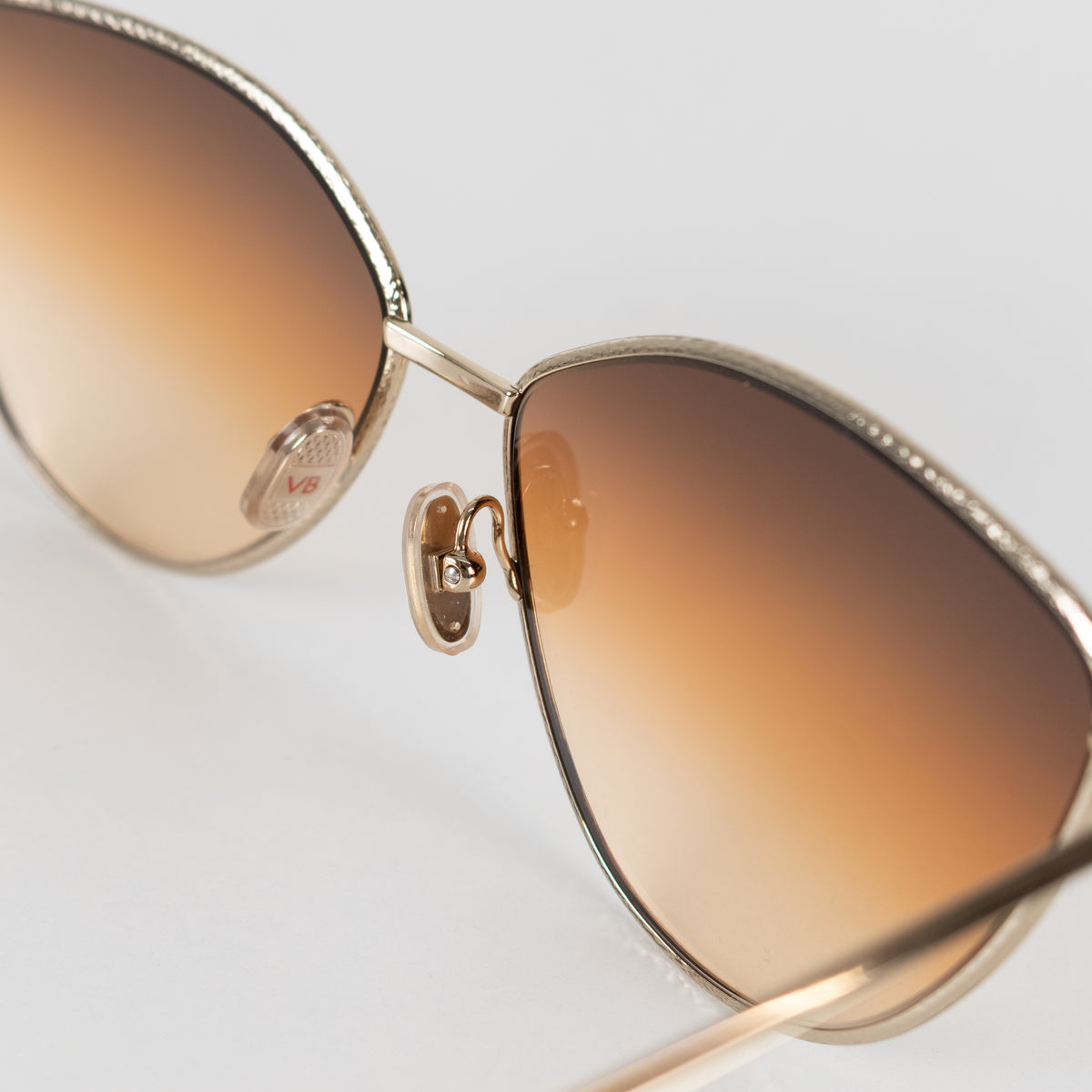 Victoria Beckham Gold Cat Eye Sunglasses With Brown Gradient Lens