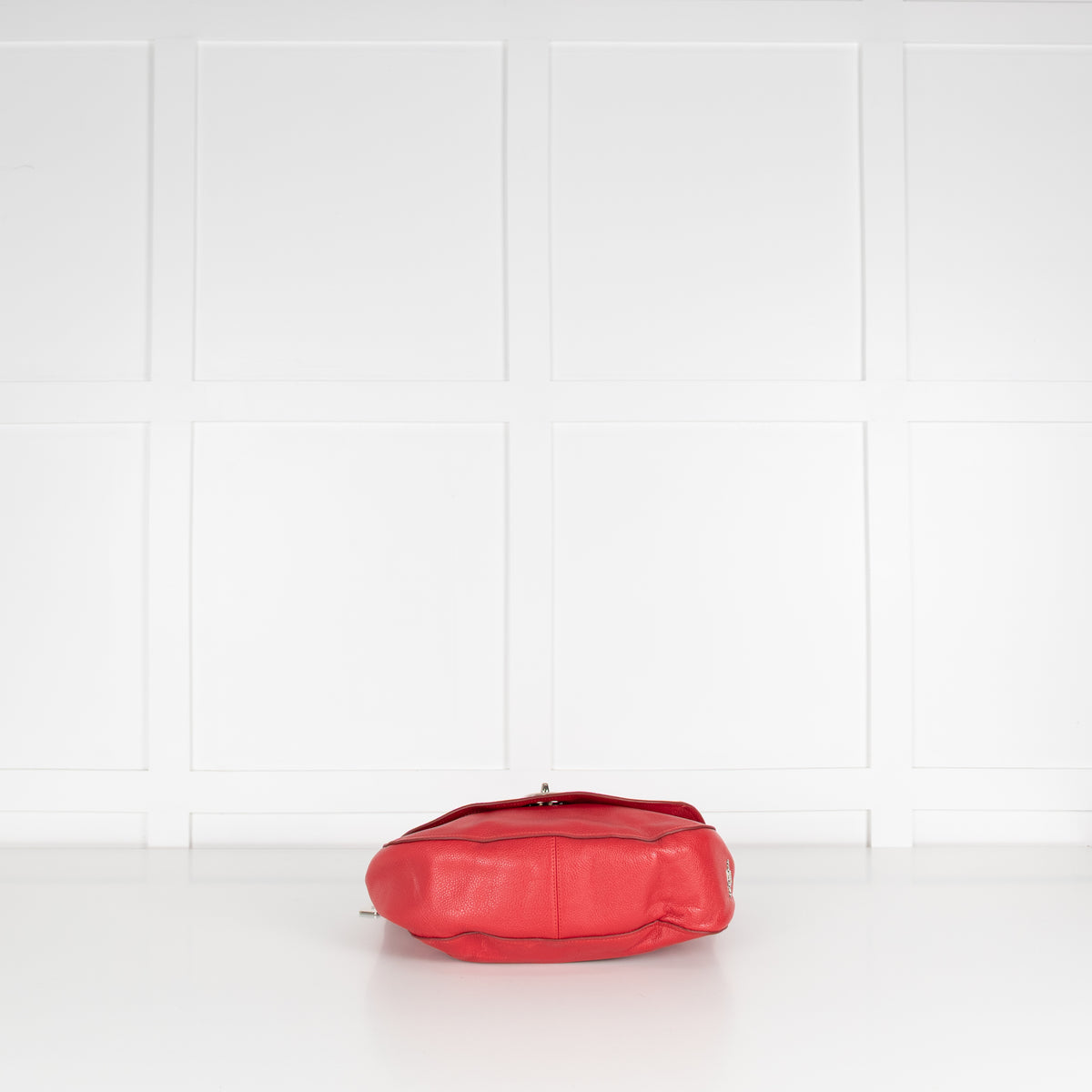 Coach Red Grainy Leather Turnlock Hobo Bag