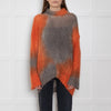 Rabens Saloner Orange and Grey Tie Dye Mohair Jumper