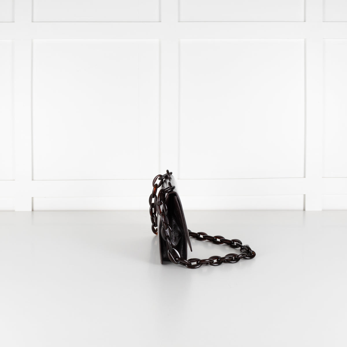 Prada Black Goatskin Leather Madras Swing Bag