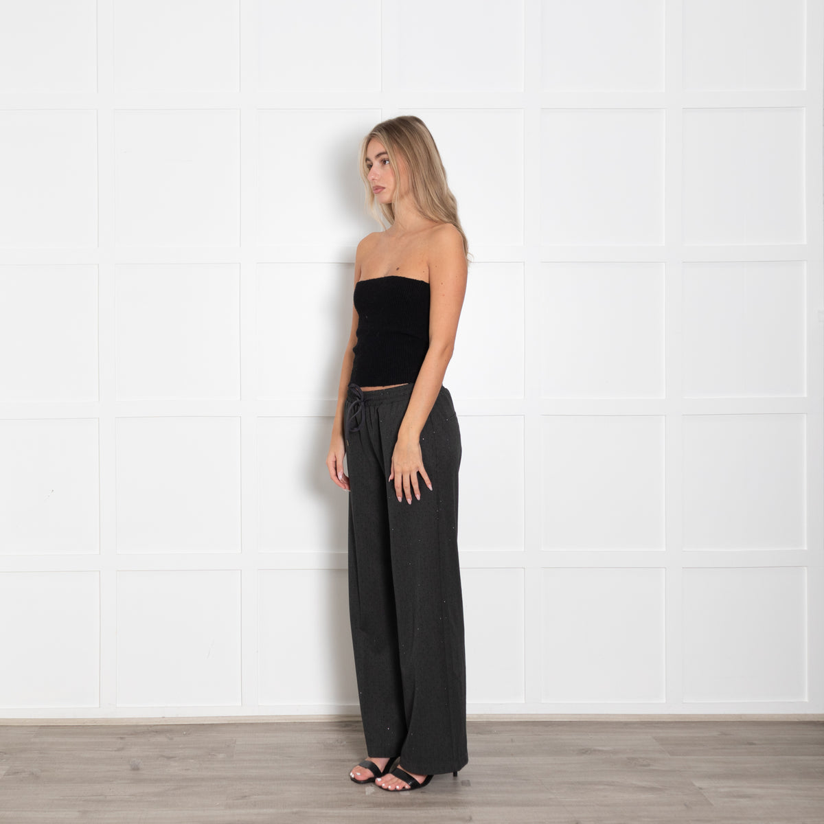 Daniel & Mayer Grey Rhinestone Embellished Trousers