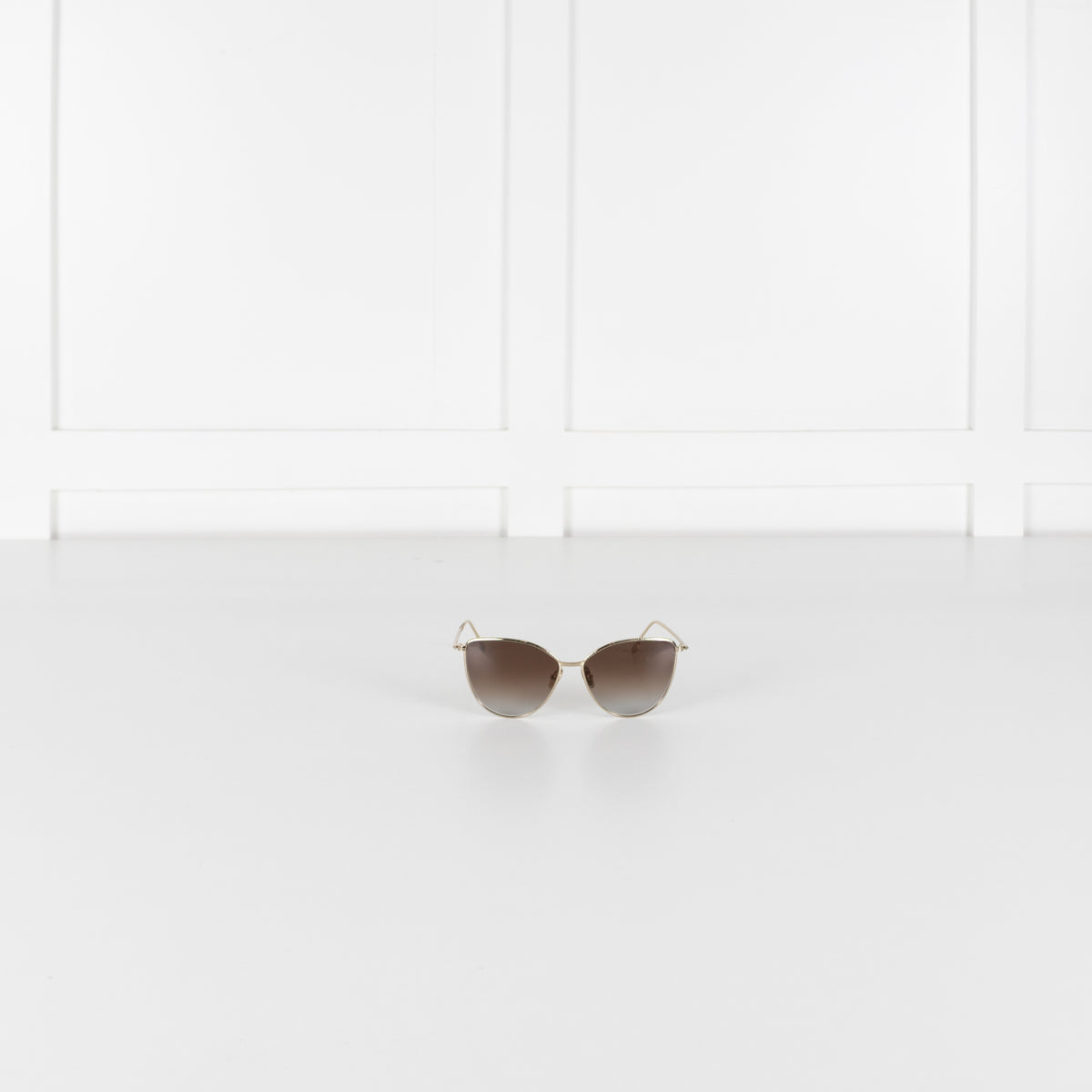 Victoria Beckham Gold Cat Eye Sunglasses With Grey Gradient Lens