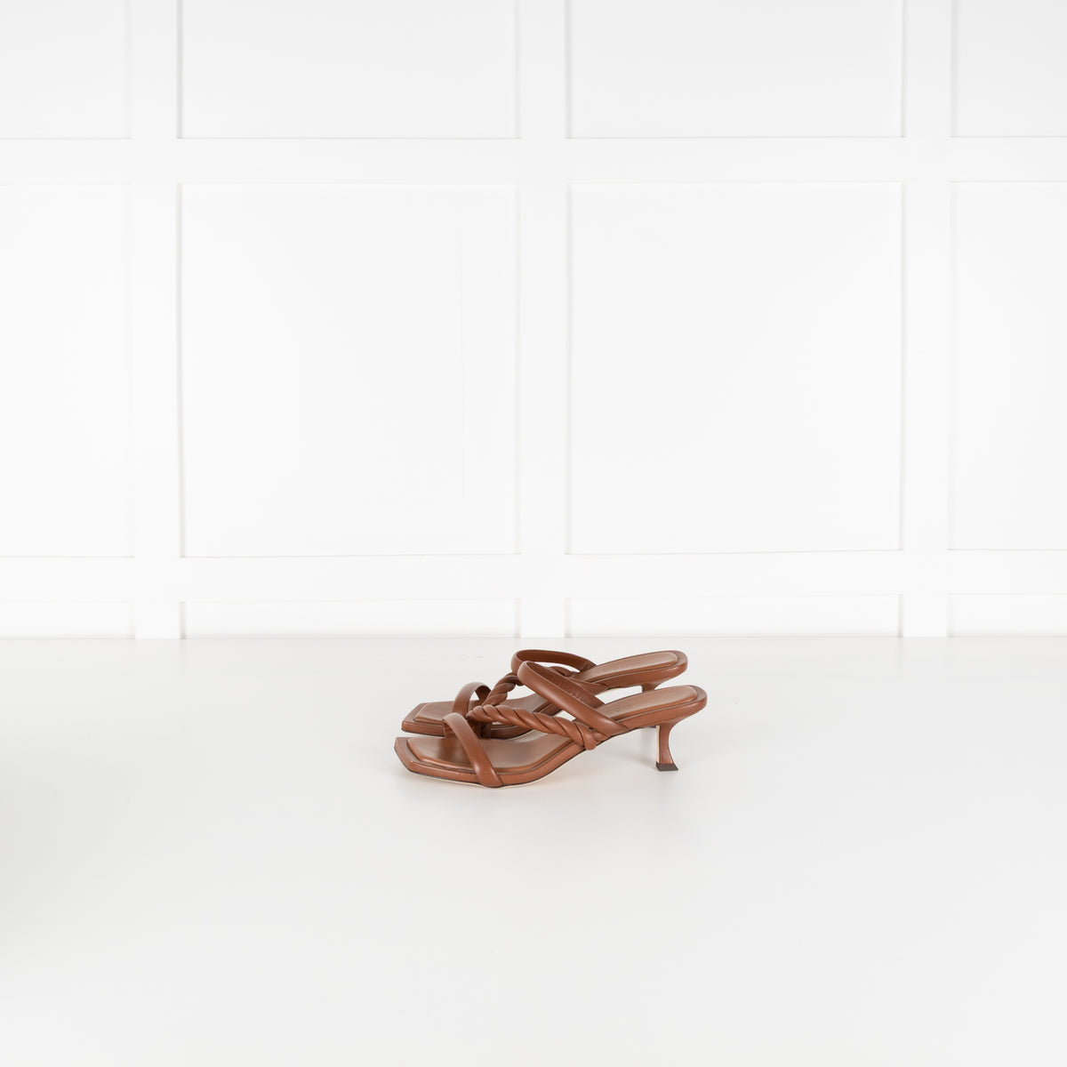 Jimmy Choo Tan Nappa Leather Strappy Heeled Sandals