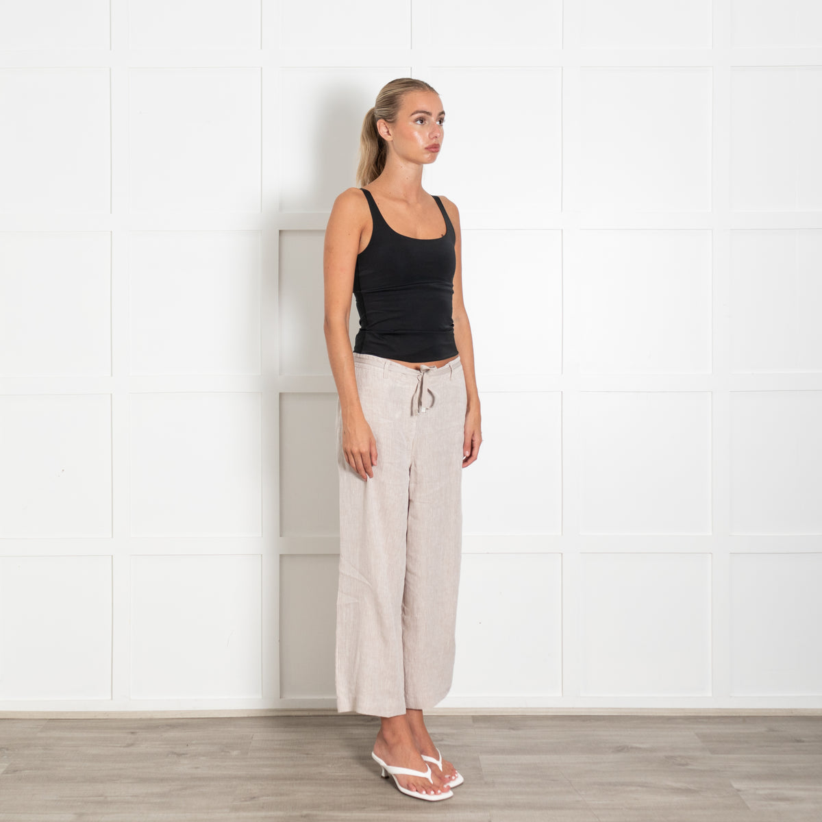 Lafayette 148  Beige Linen Trousers