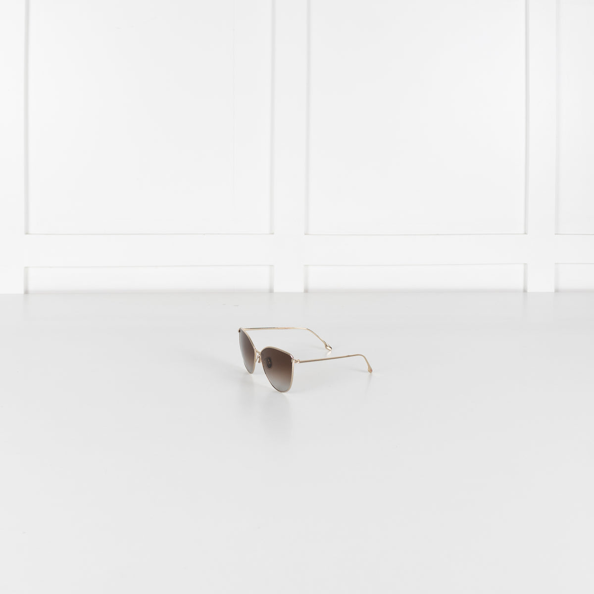 Victoria Beckham Gold Cat Eye Sunglasses With Grey Gradient Lens