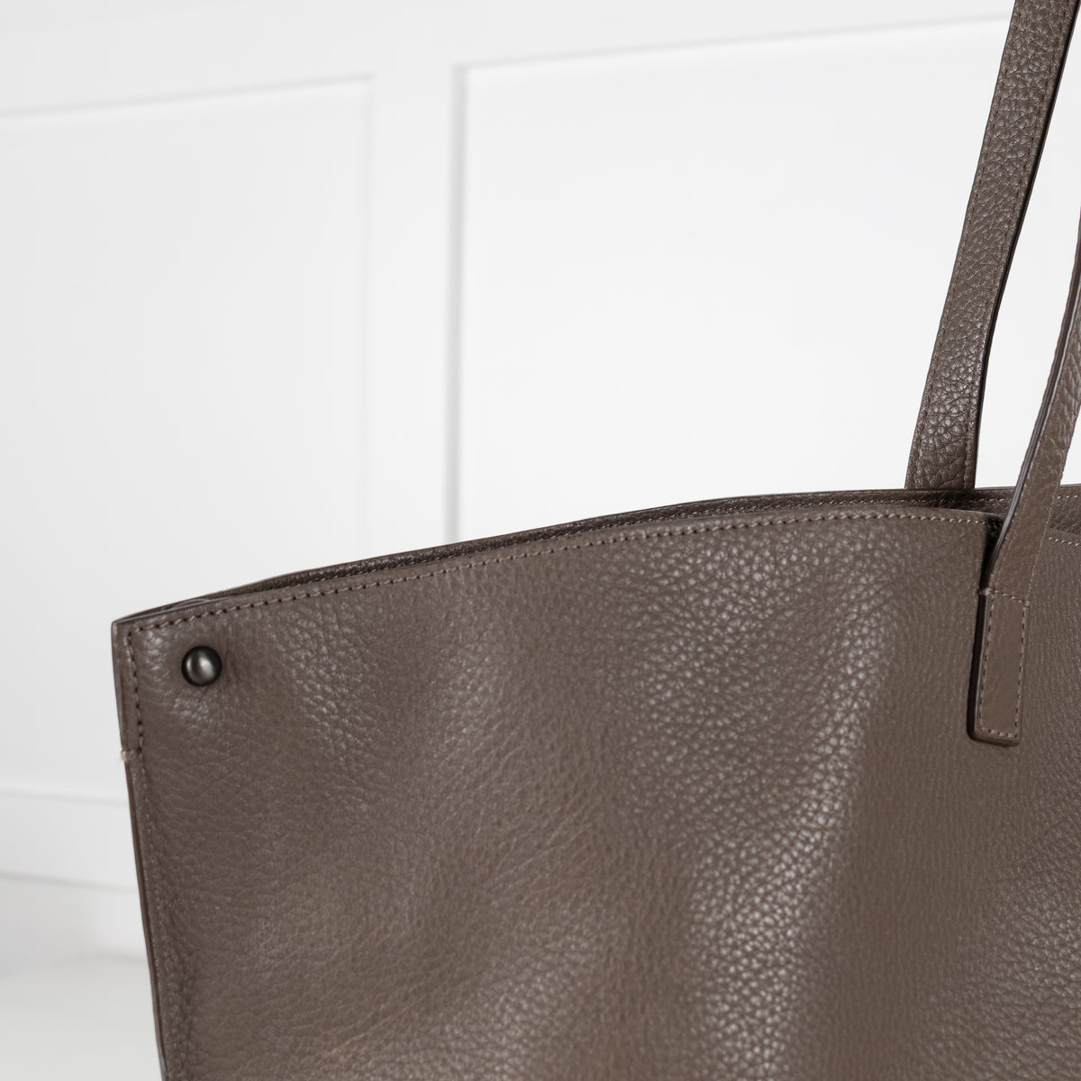 Akris Taupe Medium Shoulder Leather Tote Bag