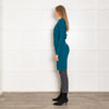 Diane Von Furstenberg Teal Button Up Knitted Long Cardigan