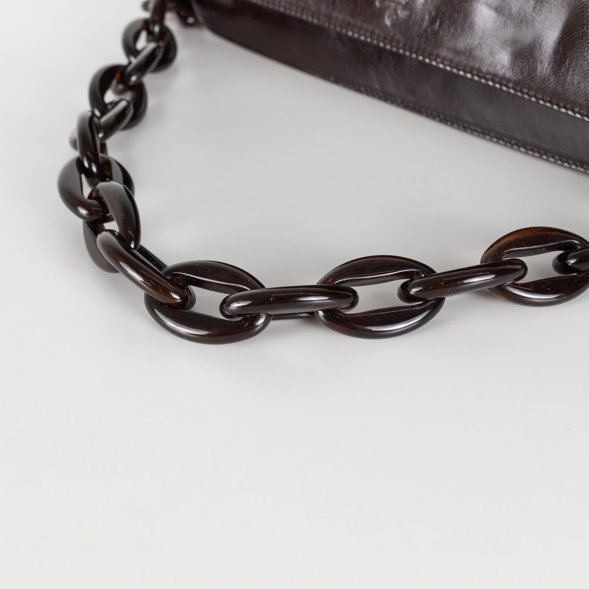 Prada Black Goatskin Leather Madras Swing Bag