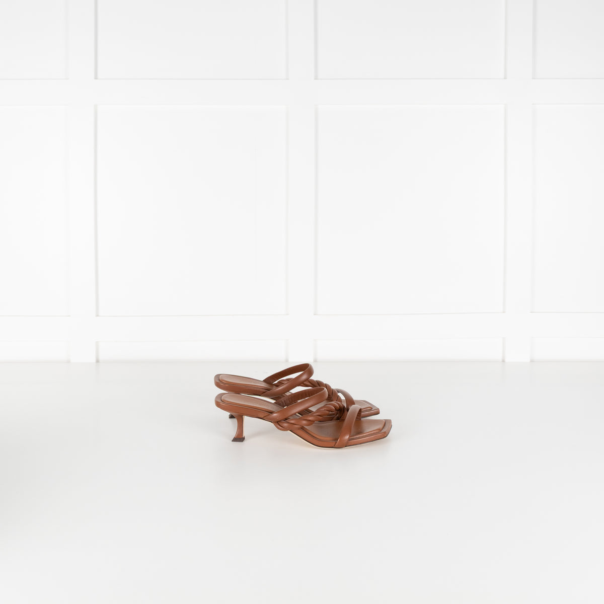 Jimmy Choo Tan Nappa Leather Strappy Heeled Sandals