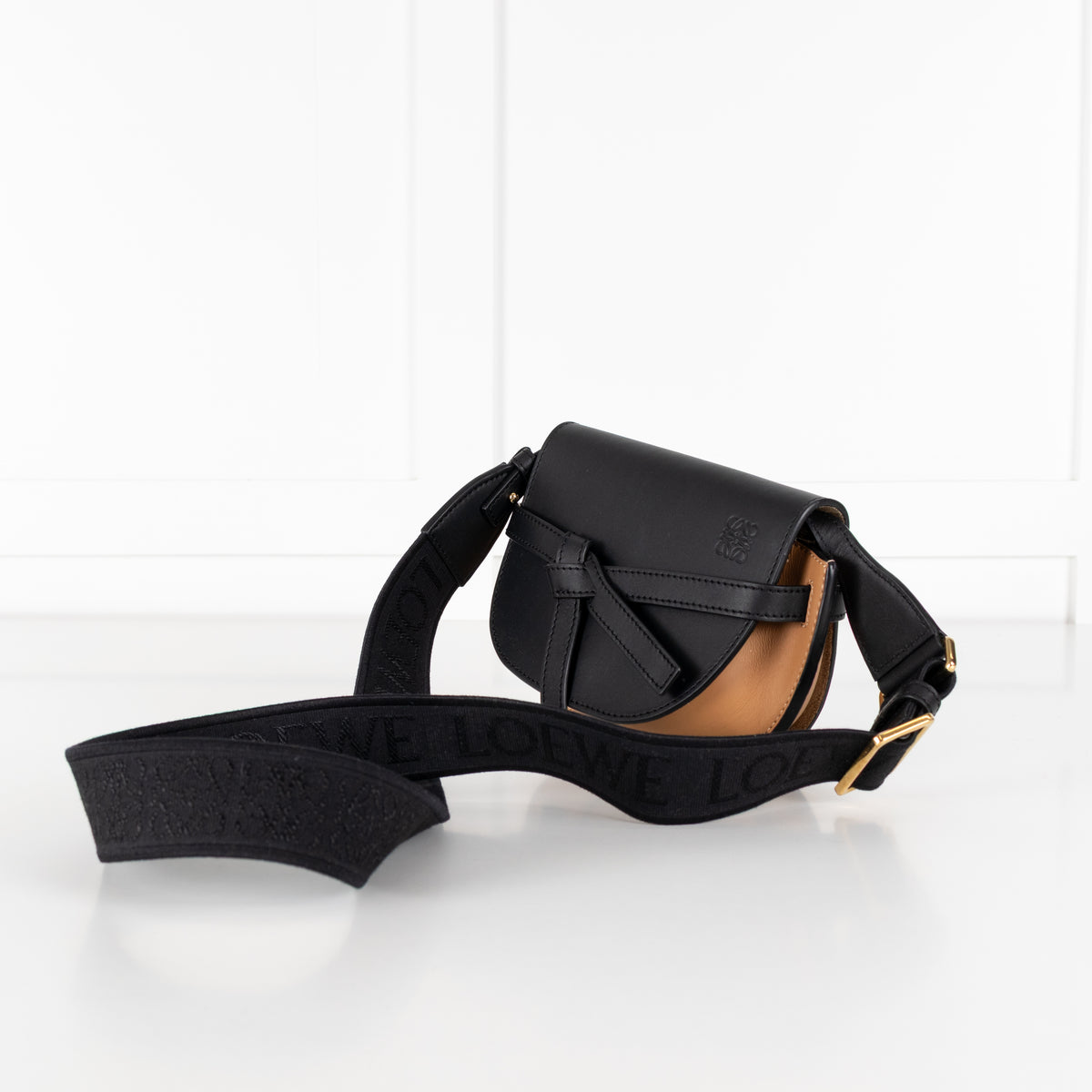 Loewe Tan Black Dual Leather Gate Mini Cross-Body Bag