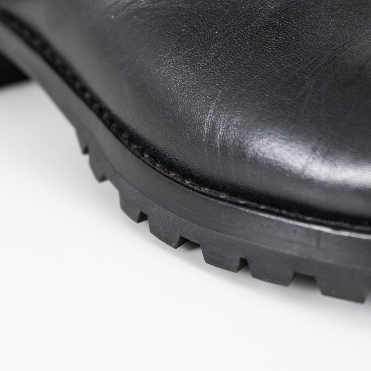 Marc Jacobs Engineer Black Leather & Leopard Print Biker Boots