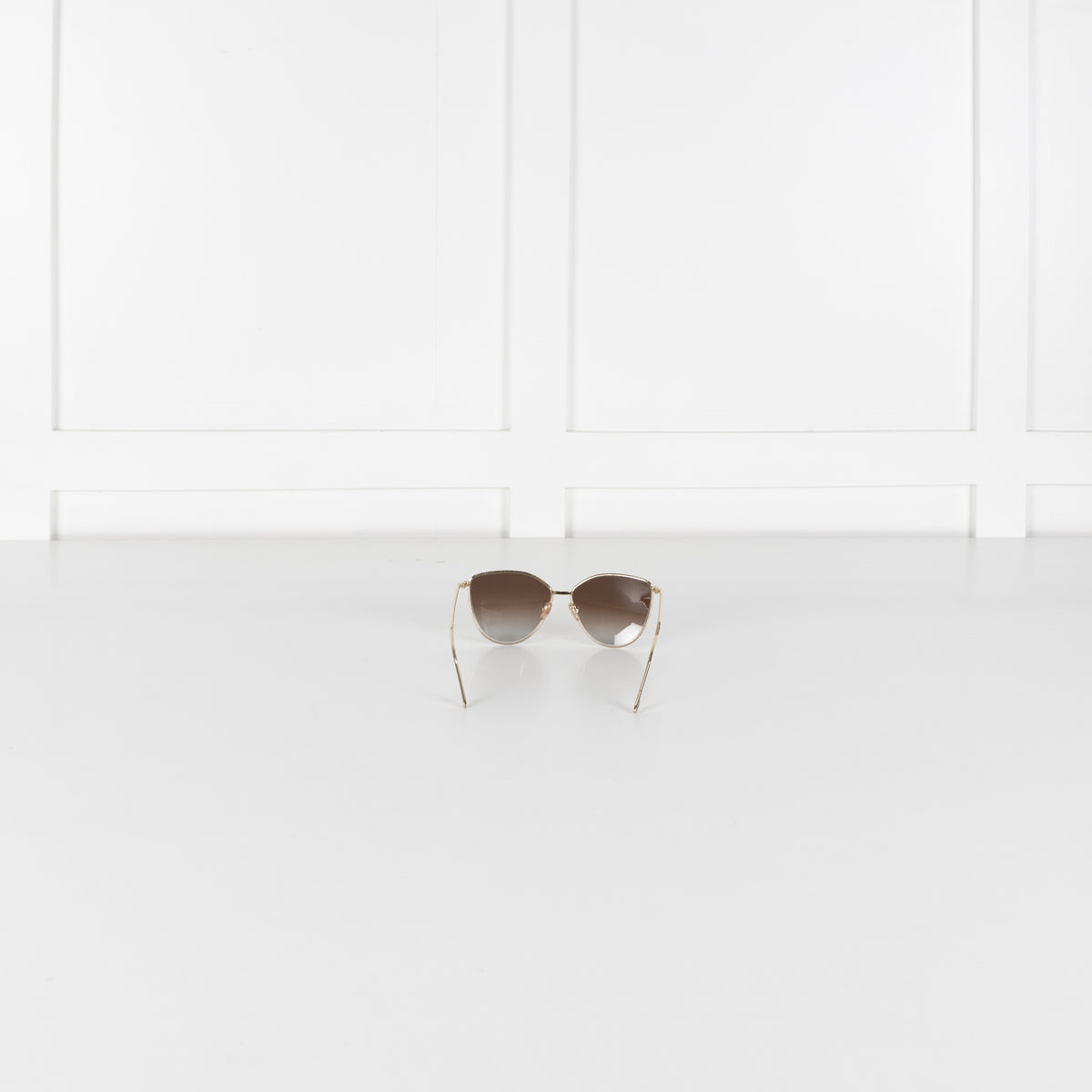 Victoria Beckham Gold Cat Eye Sunglasses With Grey Gradient Lens