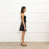 Alice + Olivia Black Lambs Leather Mini Pleated Skirt