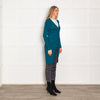 Diane Von Furstenberg Teal Button Up Knitted Long Cardigan