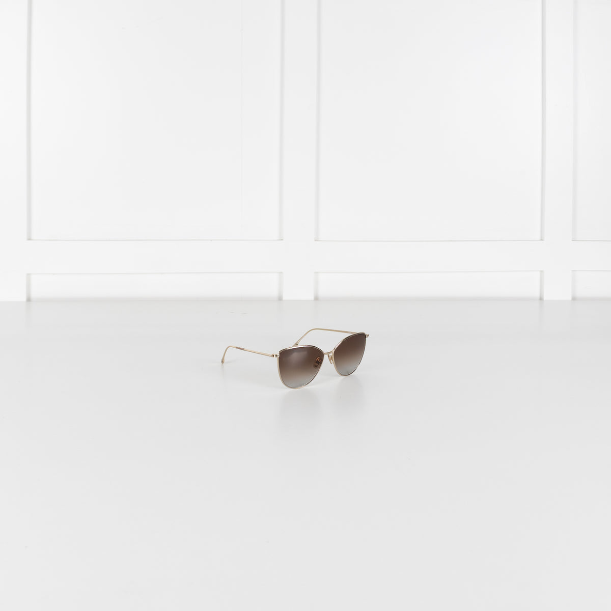 Victoria Beckham Gold Cat Eye Sunglasses With Grey Gradient Lens