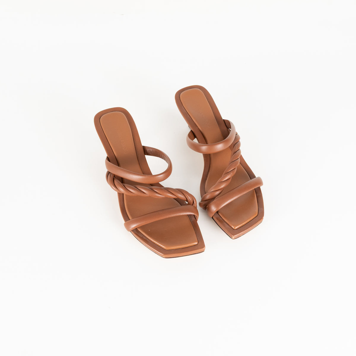 Jimmy Choo Tan Nappa Leather Strappy Heeled Sandals