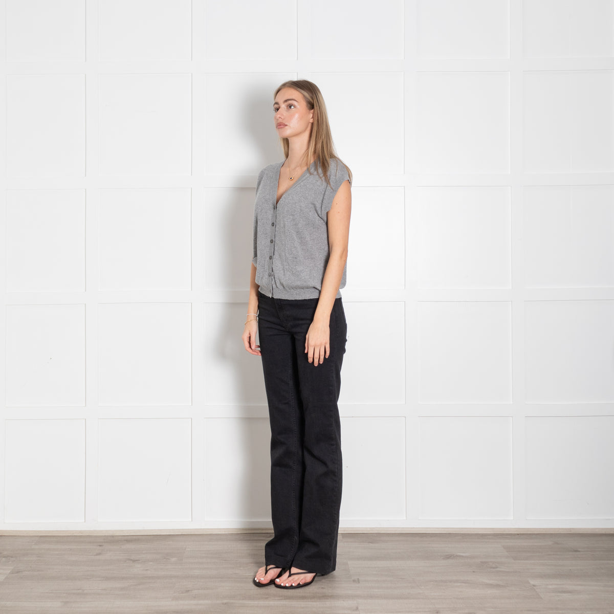 &Daughter Grey Button Up Vest