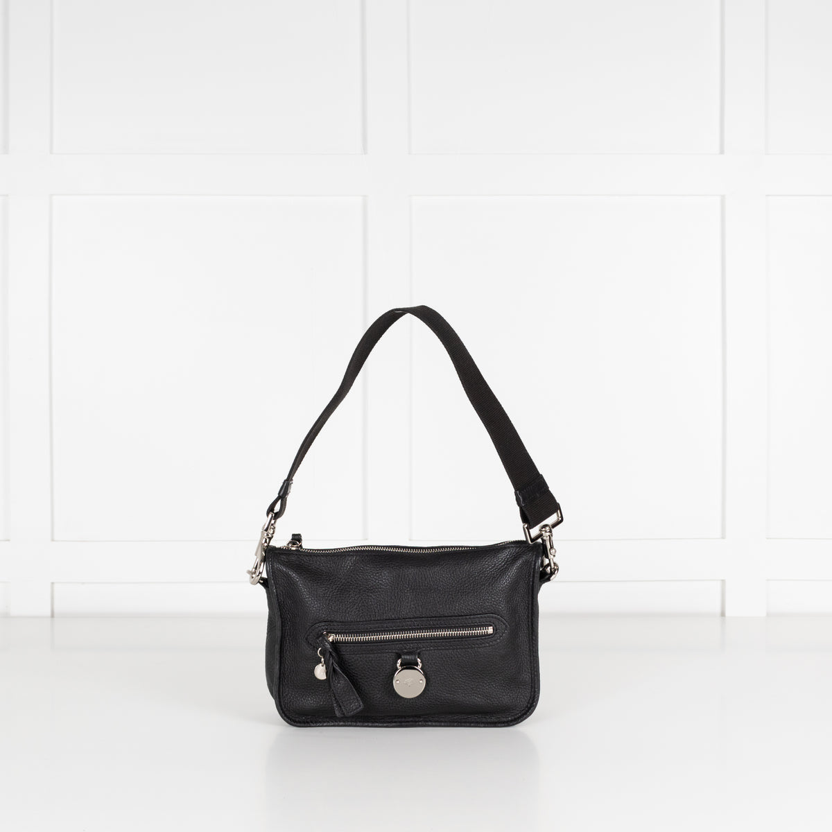 Mulberry Black Grainy Leather Somerset Shoulder Bag