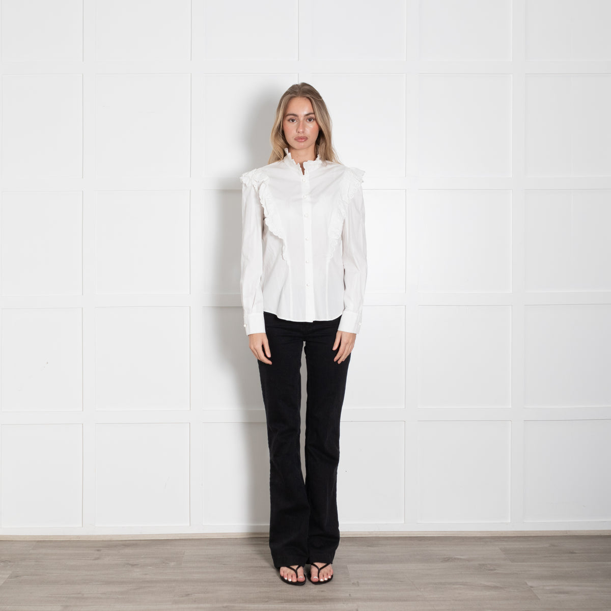 Philosophy Di Lorenzo Serafini White Broderie Anglais Detail Blouse